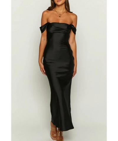 Women Off Shoulder Tube Maxi Dress Strapless Open Back Long Dress Sexy Cut Out Bodycon Split Cocktail Party Dress C-black $12...