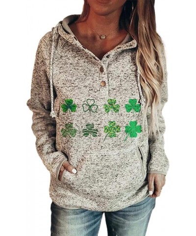 Women St Patricks Day Hoodie Shamrock Sweatshirt Long Sleeve Hooded Irish Shirt Clover Drawstring with Pocket Shamrock Shirt5...