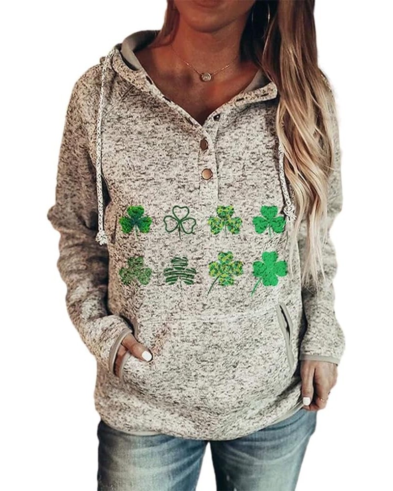 Women St Patricks Day Hoodie Shamrock Sweatshirt Long Sleeve Hooded Irish Shirt Clover Drawstring with Pocket Shamrock Shirt5...