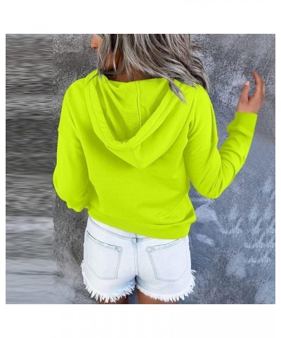 Womens Hooded Button Collar Drawstring Waffle Hoodies Pullover Sweatshirts Casual Long Sleeve Fall Tops 7_yellow $11.39 Activ...