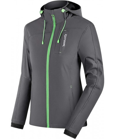 Thermal Fleece Women's Softshell Jacket Windproof Hiking Running Jacket with Hood for Outdoor Sports Grey-green $39.74 Jackets