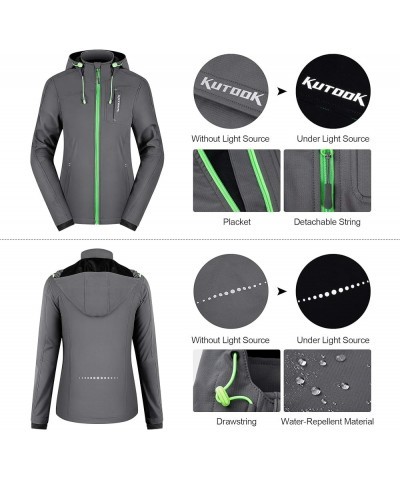 Thermal Fleece Women's Softshell Jacket Windproof Hiking Running Jacket with Hood for Outdoor Sports Grey-green $39.74 Jackets