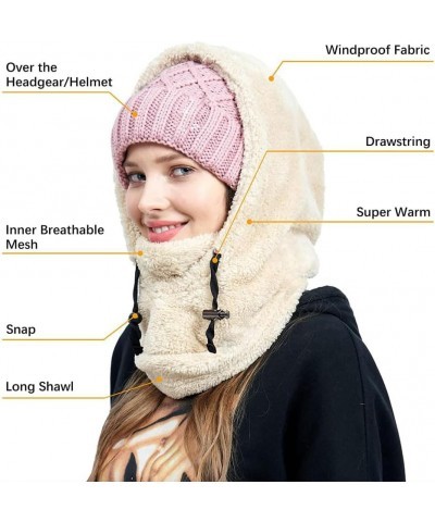 Sherpa Hood, Sherpa Hood Ski Mask Wind-Resistant Fleece Winter Face Mask Adjustable Warm Hood Cove U $10.82 Jackets