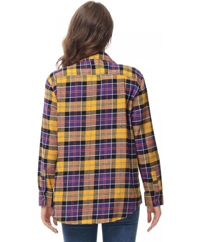 Women's Oversized Flannel Plaid Shirt Long Sleeve Button Down Plus Size Lightweight Shacket Blouse (S-4X) Regular Fit 50017 $...