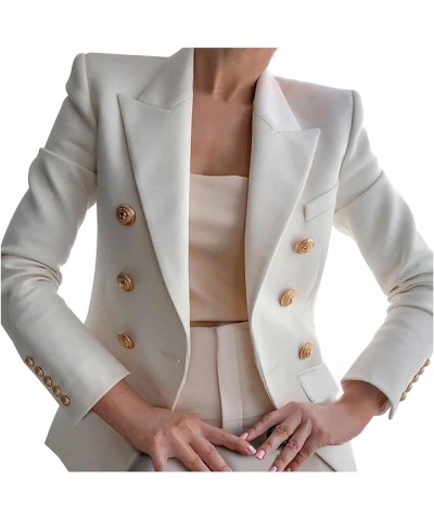 Women Casual Work Office Blazer Jacket Lightweight Oversized Open Front Business Lapel Button Business Plus Size Coat A05_whi...