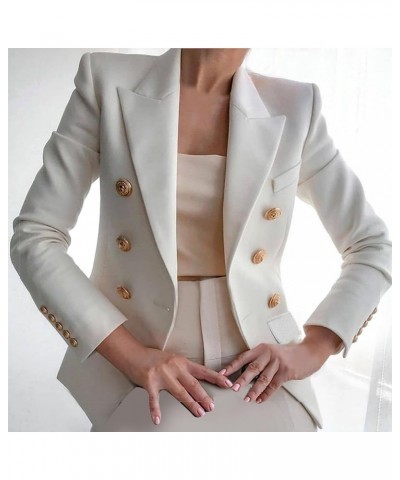 Women Casual Work Office Blazer Jacket Lightweight Oversized Open Front Business Lapel Button Business Plus Size Coat A05_whi...