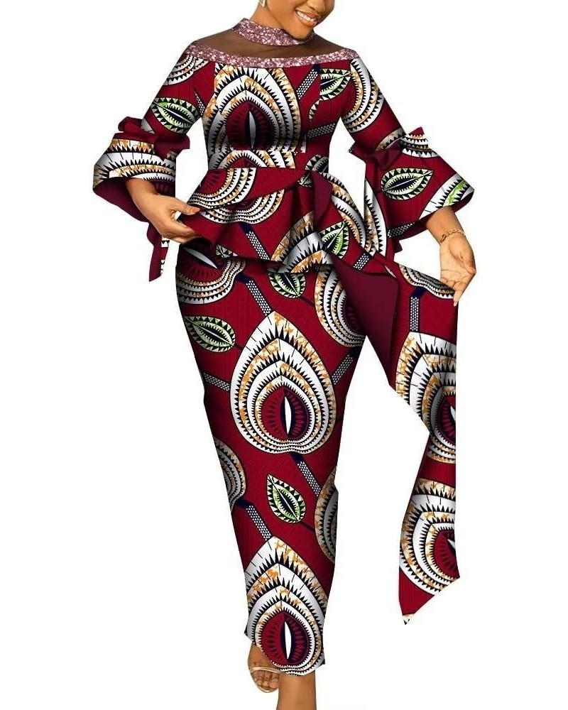 African Clothes for Women Two Piece Set Floral Print Ankara Dashiki Top and Skirt Suit Plus Size African Evening Clothing C1 ...