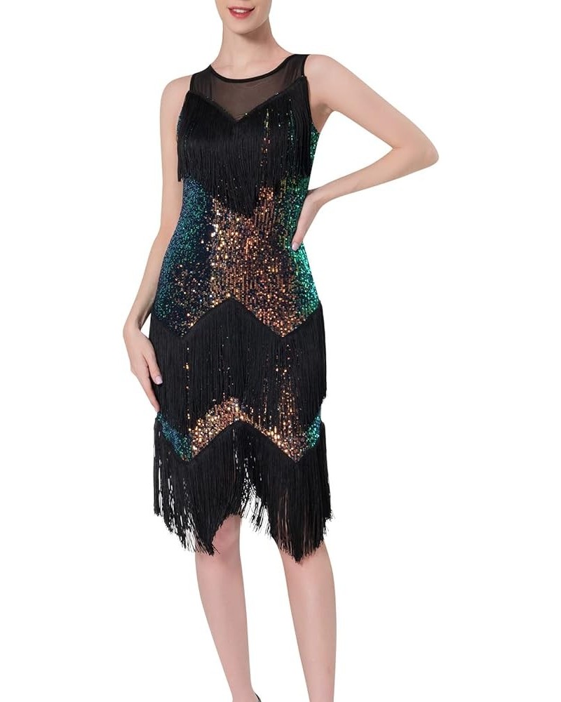 Sequin Dress for Women Party Fringe Glitter Spaghetti Straps Bodycon Sexy Club Night Party Prom Dress 6-green $30.74 Dresses