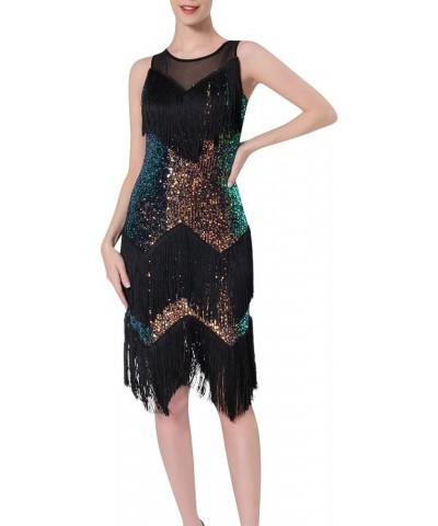 Sequin Dress for Women Party Fringe Glitter Spaghetti Straps Bodycon Sexy Club Night Party Prom Dress 6-green $30.74 Dresses