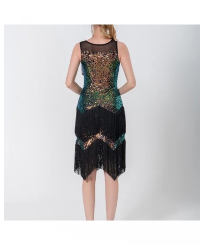 Sequin Dress for Women Party Fringe Glitter Spaghetti Straps Bodycon Sexy Club Night Party Prom Dress 6-green $30.74 Dresses