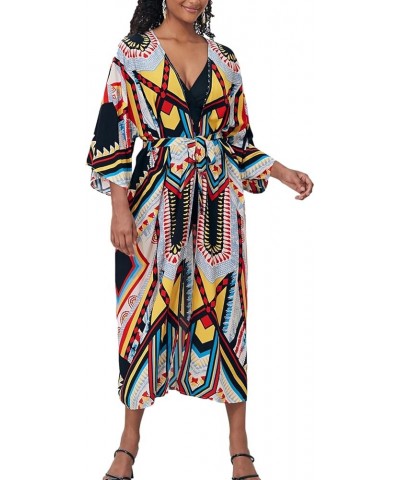 Women Long Beach Kimono Curve Hem Loose Open Front Tie Dye Bathing Suit Cover up 778-2 $17.84 Swimsuits