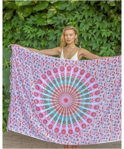 Boho Chic Pareo - Mandala Pareo - Bikini Swimsuit Cover Up - Beach Dress - Wrap White Pareo $13.44 Swimsuits