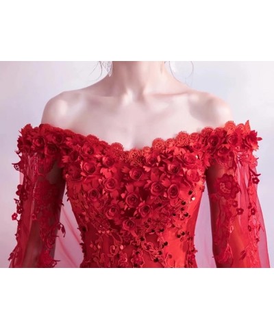 Women's Off Shoulder Quinceanera Dresses 15 16 Sweet Lace Ball Gown Wedding Dresses with Cape Hot Pink $35.70 Dresses