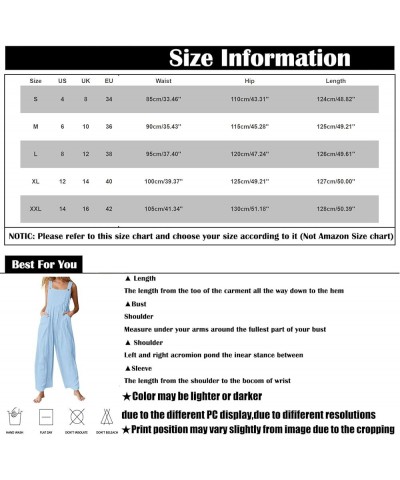 Linen Jumpsuits for Women Summer 2023 Casual Loose Plus Size Wide Leg Overalls Sleeveless Striped Romper with Pocket F-yellow...