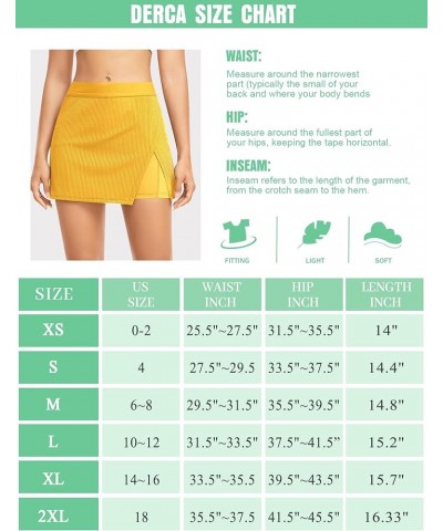 Tennis Skirts for Women with Shorts Athletic Golf Skorts with Pockets Workout Sports Running Skirts Yellow $18.69 Skorts