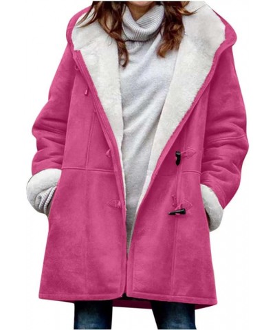 Plus Size Winter Coats For Women Warm Sherpa Fleece Lined Jackets Comfy Hooded Parka Faux Suede Pea Coat Outerwear 07-hot Pin...