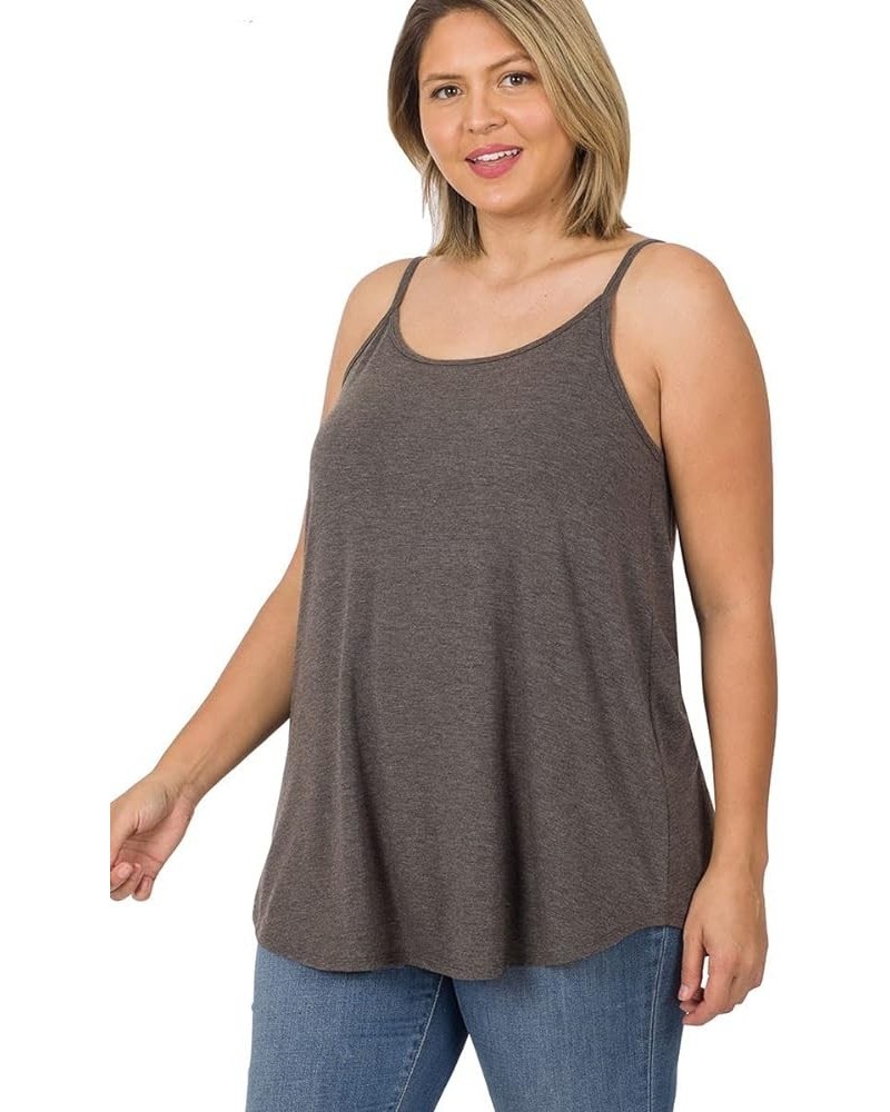 Regular and Plus Size Front and Back Reversible Spaghetti Strap CAMI Charcoal $11.97 Tanks