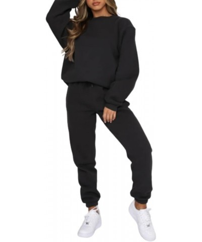 2 Piece Outfits Sweatsuits for Women Long Sleeve Pullover Tops Active Sweatpants with Pockets Jogger Tracksuit Sets Black $15...