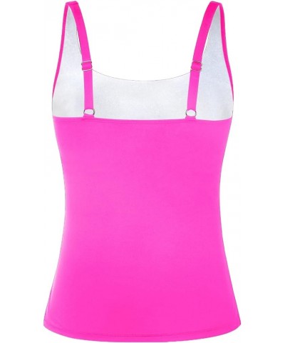 Tankini Tops for Women Swimwear Top Only Tummy Control Bathing Suit Top No Bottom Modest Swim Top Hot Pink $18.35 Swimsuits