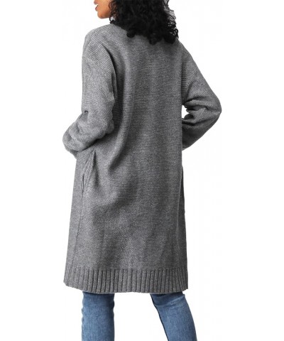 Women's Casual Comfortable Fit Open Front Cardigan Long Sleeve Knit Sweater Long Length Outwear Oscwocal005-gray (Side Pocket...