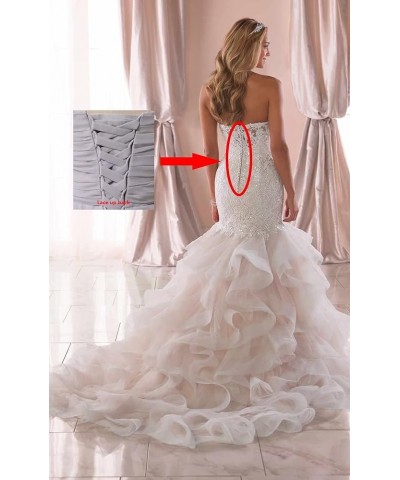 Mermaid Wedding Dresses for Bride 2023 Ball Gown Lace Bridal Dress for Women with Sleeves Cd-u-white $56.20 Dresses