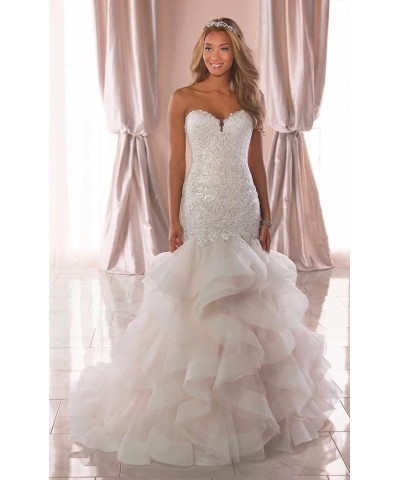 Mermaid Wedding Dresses for Bride 2023 Ball Gown Lace Bridal Dress for Women with Sleeves Cd-u-white $56.20 Dresses