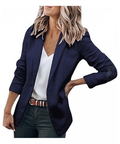 Stutye Women's Blazers Long Sleeve Suit Jackets Solid Color Cardigan Collar Single Button Business & Leisure Top Navy $9.67 B...