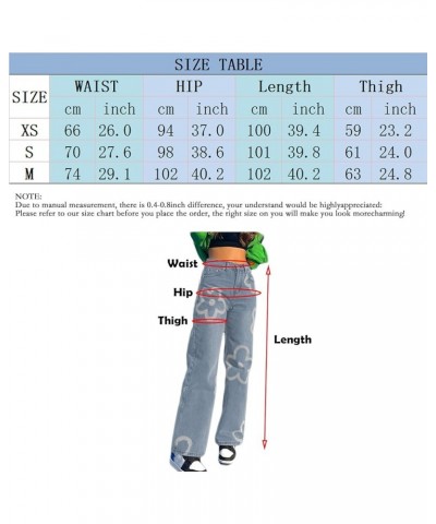 Patchwork Jeans for Women High Waisted Straight Leg Stretch Denim Pants Girls Fashion Color Block Patch Jeans H Light Blue $1...