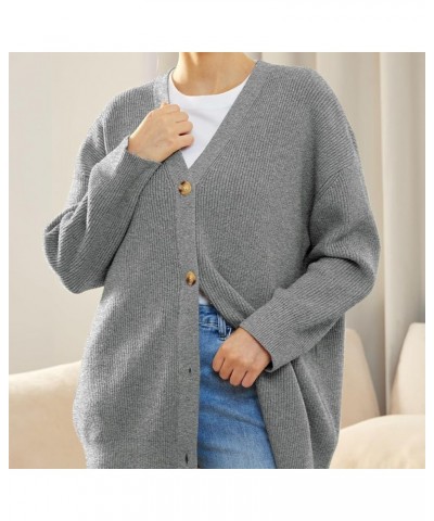 Women's Cardigan Sweaters 2023 Trendy Fall Casual Open Front Oversized Sweater Coat Button V Neck Loose Fit Soft Knit Outwear...