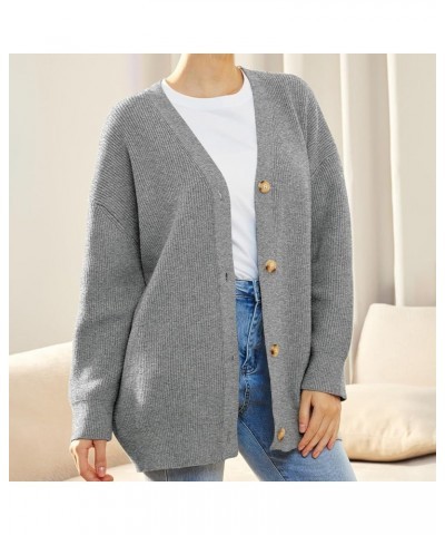 Women's Cardigan Sweaters 2023 Trendy Fall Casual Open Front Oversized Sweater Coat Button V Neck Loose Fit Soft Knit Outwear...