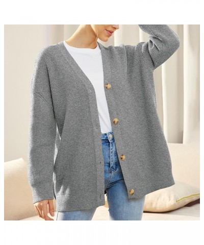 Women's Cardigan Sweaters 2023 Trendy Fall Casual Open Front Oversized Sweater Coat Button V Neck Loose Fit Soft Knit Outwear...