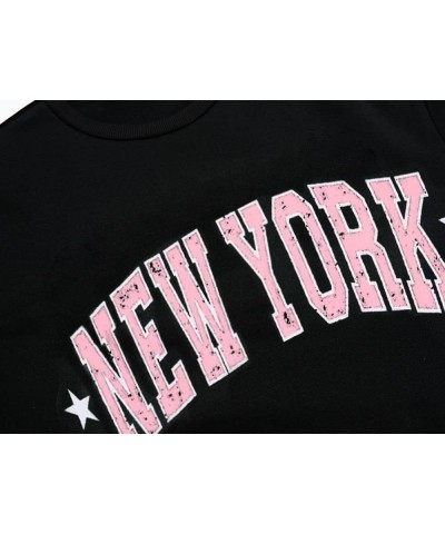 Womens Oversized Crewneck Sweatshirts Los Angles Graphic Long Sleeve Pullover Shirt Black, New York $10.75 Hoodies & Sweatshirts