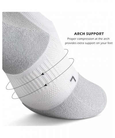 No Show Socks Women Low Cut Cushioned Athletic Ankle Running Compression Socks 5 Pairs White $10.43 Activewear