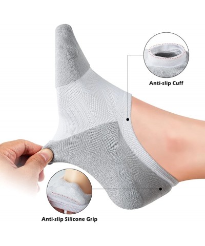 No Show Socks Women Low Cut Cushioned Athletic Ankle Running Compression Socks 5 Pairs White $10.43 Activewear