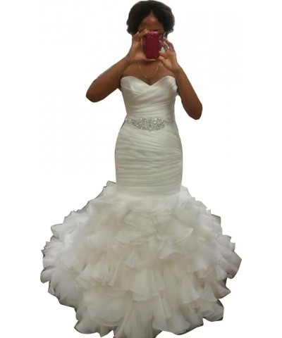 Wedding Dresses Lace Organza Tulle Long Bridal Gown Pleated for Bride Women A-3ivory $100.00 Dresses