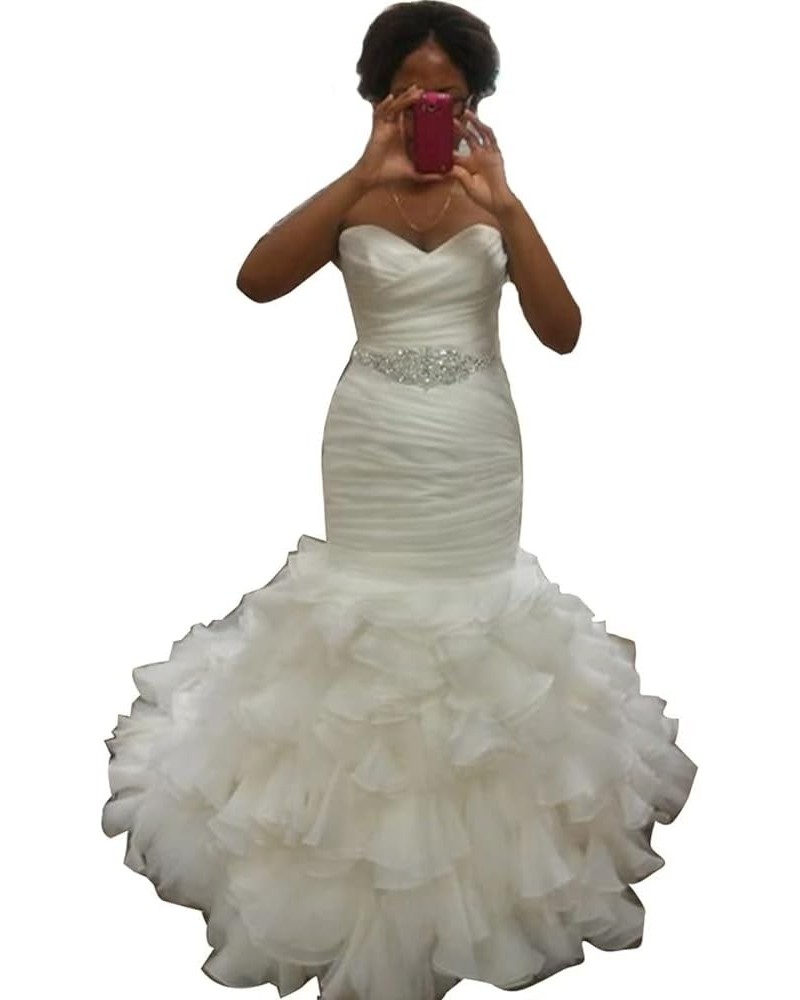 Wedding Dresses Lace Organza Tulle Long Bridal Gown Pleated for Bride Women A-3ivory $100.00 Dresses