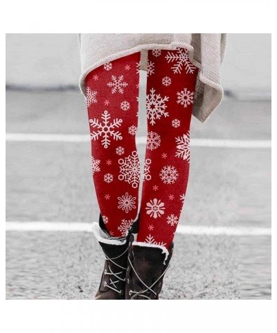 Leggings for Women Christmas Fashion Print Tunic Workout Leggings 2022 Winter Casual Slim Thick Plus Size Yoga Pants A Red $8...