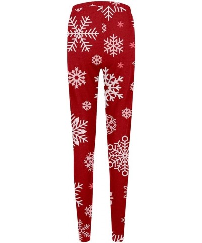 Leggings for Women Christmas Fashion Print Tunic Workout Leggings 2022 Winter Casual Slim Thick Plus Size Yoga Pants A Red $8...