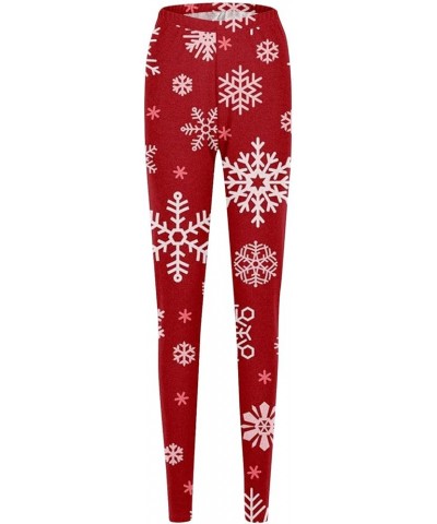 Leggings for Women Christmas Fashion Print Tunic Workout Leggings 2022 Winter Casual Slim Thick Plus Size Yoga Pants A Red $8...