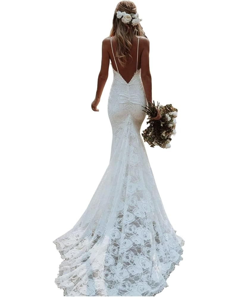 Mermaid Wedding Dresses for Bride 2023 Long Boho Beach Bridal Gown for Women Style31 White $57.91 Dresses