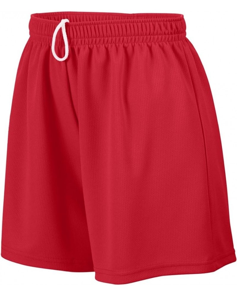 Ladies' Wicking Mesh Performance Workout Running Shorts Red $12.34 Activewear