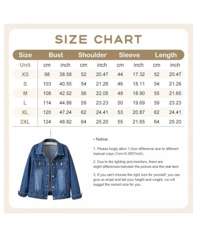 Women's Candy Color Denim Jacket Relaxed Fit Casual Jean Trucker Jacket Deep Blue $20.34 Jackets