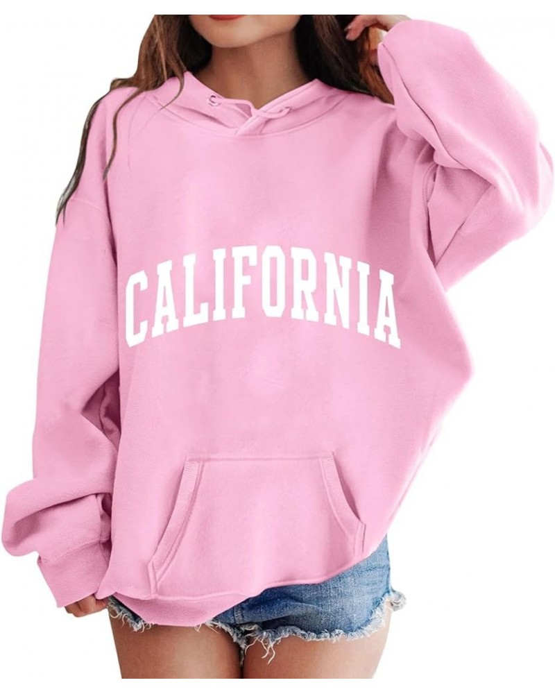 California Hoodies For Girls Letter Print Graphic Sweatshirt Hooded Long Sleeve Casual Loose Pullover Tops For 4-14 Years A01...