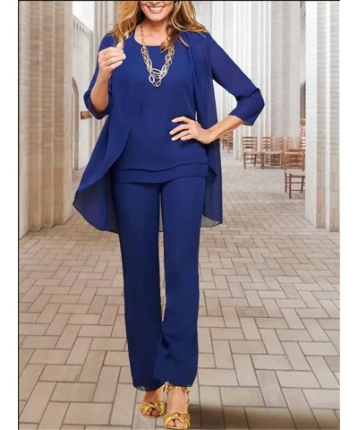 3Pcs Sets Mother of The Bride Dress Elegant Jumsuits Long Pantsuit for Women with Jacket NY022 Aqua Blue $35.87 Suits