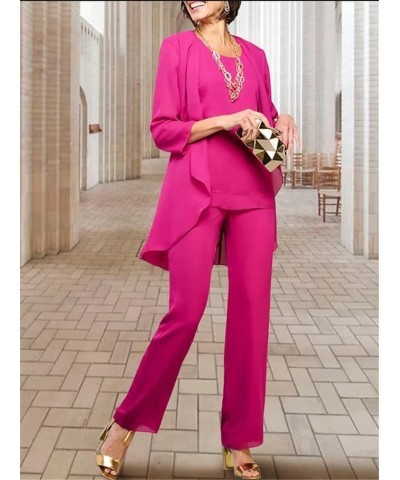 3Pcs Sets Mother of The Bride Dress Elegant Jumsuits Long Pantsuit for Women with Jacket NY022 Aqua Blue $35.87 Suits