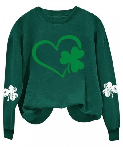 Womens St Patrick's Day Shirt Irish Shamrock Paddy's Day Graphic Festival Tees Lucky Clover Tops Long Sleeve Heart Sweatshirt...