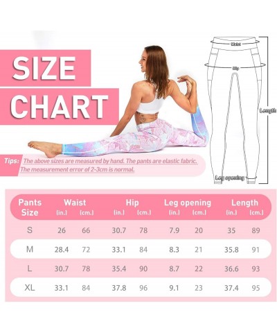 Women Leggings Breast Cancer Awareness Yoga Pants Pink Ribbon Tights with Side Pockets Rosa $12.47 Leggings