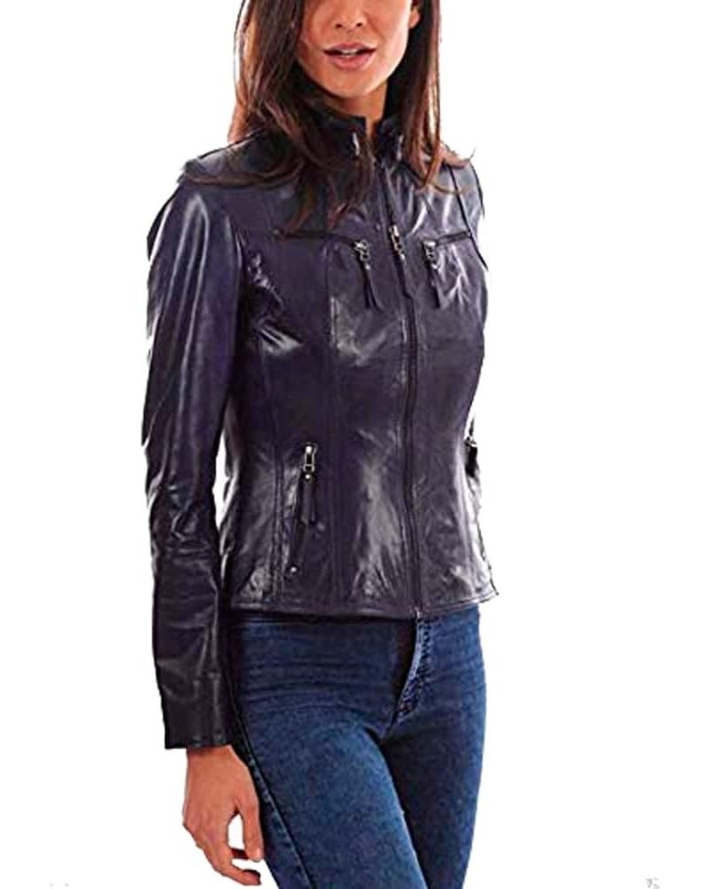 Lambskin Leather Moto Biker Jacket - Winter Wear Black (10) $64.05 Coats