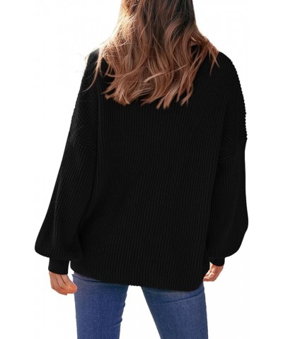 Womens Sweaters Spring 2024 Oversized Chunky Knitted Pullover Sweater Casual Long Sleeve Crewneck Cute Sweaters Black $26.31 ...