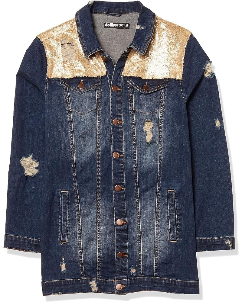 Women's Long Blue Denim Jacket Blue $11.18 Jackets